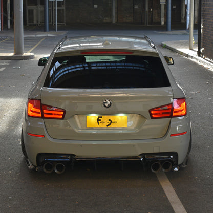 BMW F11 5 Series Touring rear, straight on view with smoothed tailgate