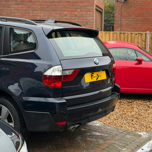 BMW X3 E83 rear view with the rear wiper removed and blanking plug fitted