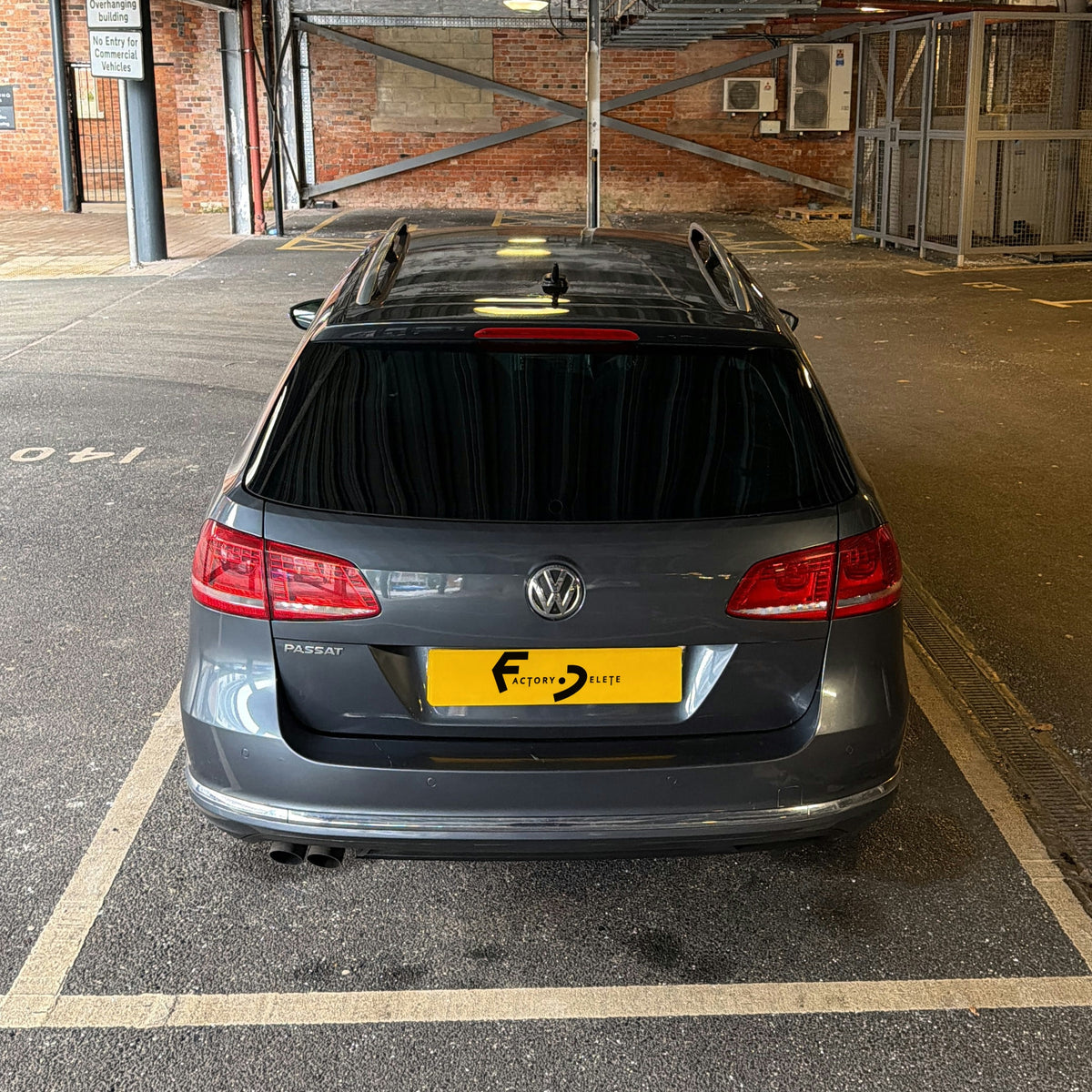 VW Passat B7 Estate rear view with the rear wiper removed and blanking plug fitted