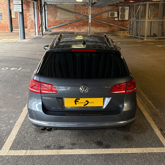 VW Passat B7 Estate rear view with the rear wiper removed and blanking plug fitted